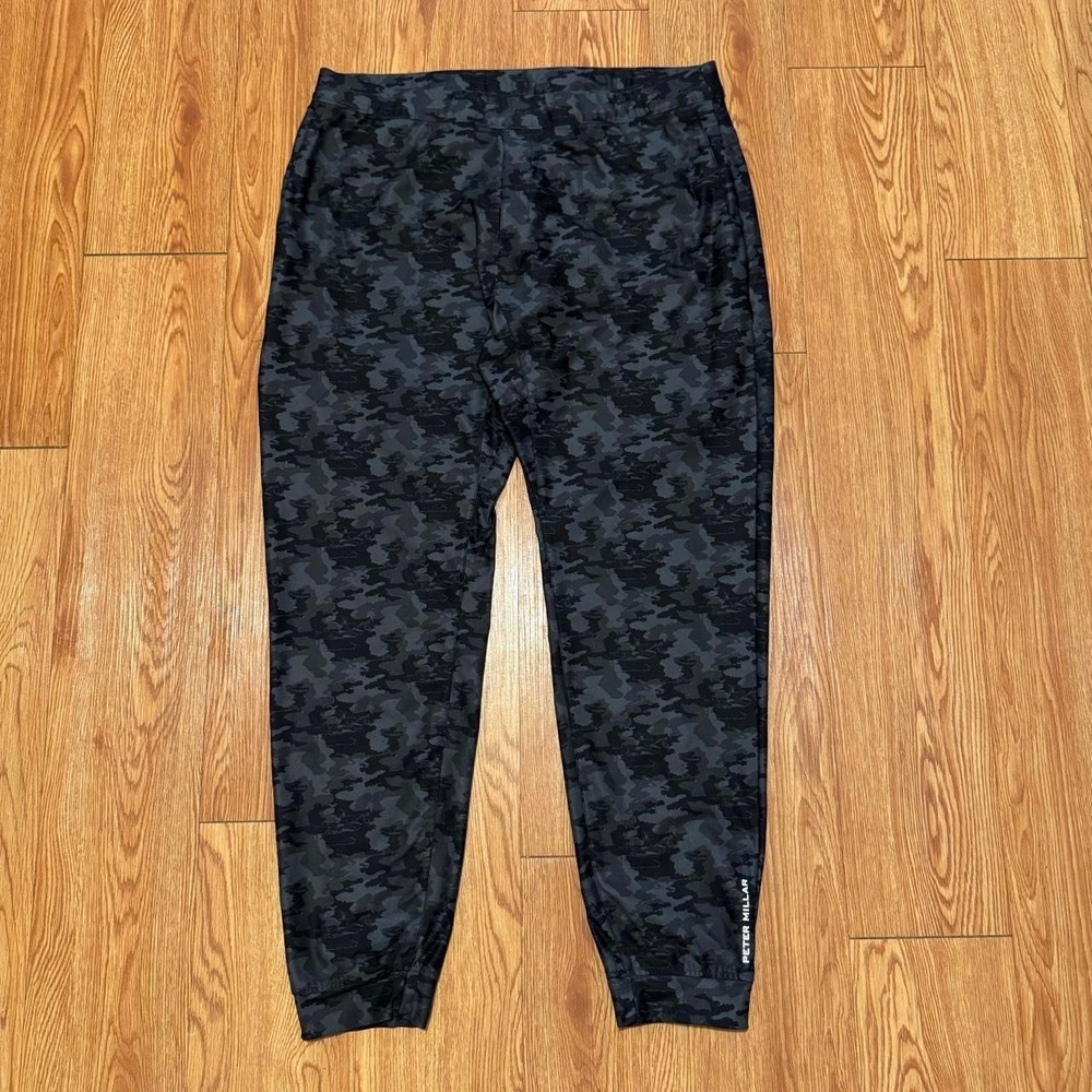 Peter Millar Men's Crown Sport Jogger Large Active Performance Gray Camouflage